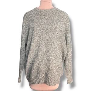 Vintage 80s Pringle of Scotland Wool Sweater Gray Speckled Knit Crewneck Unisex